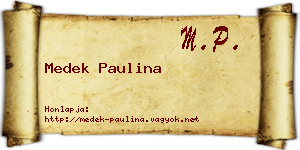 Medek Paulina névjegykártya